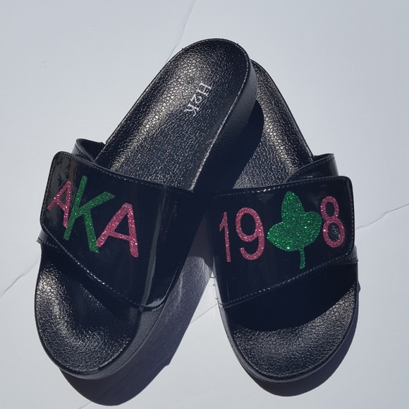 AKA 1908 sorority slides sandals - Picture 3 of 3
